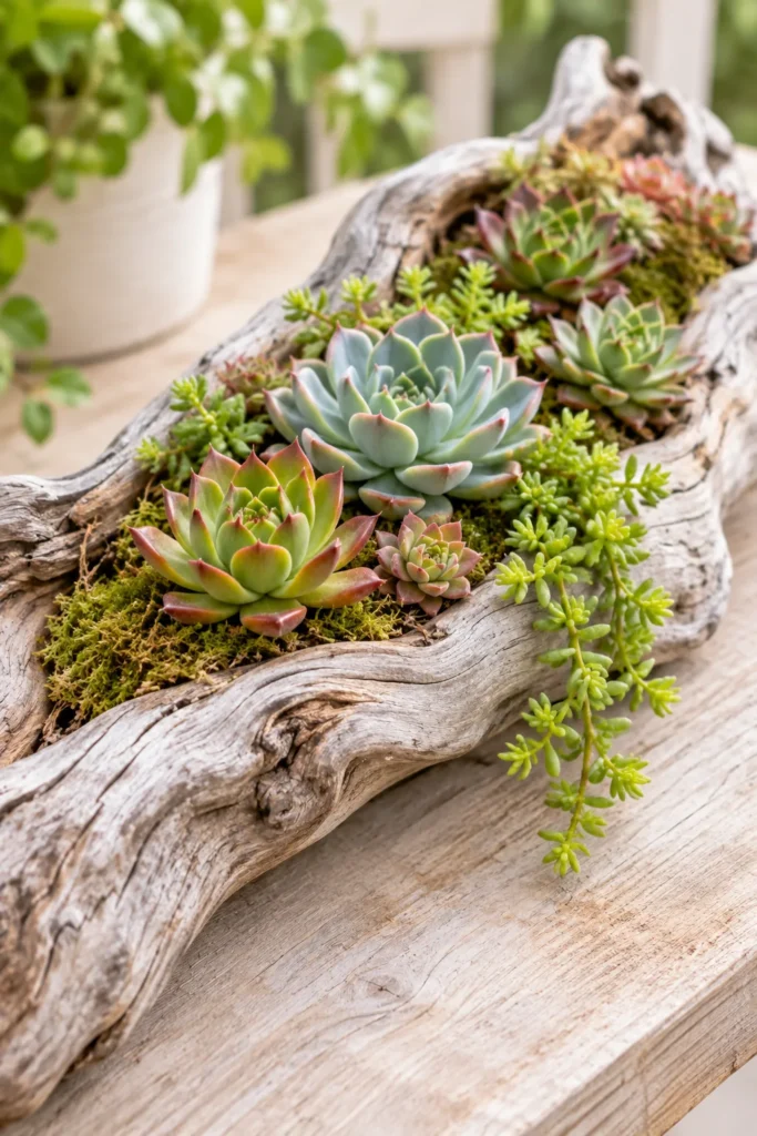 Driftwood Succulent Planters