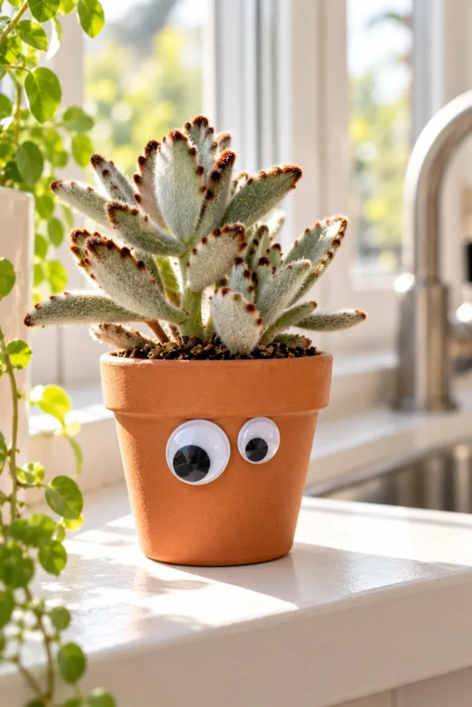 Googly-eye panda plant pot