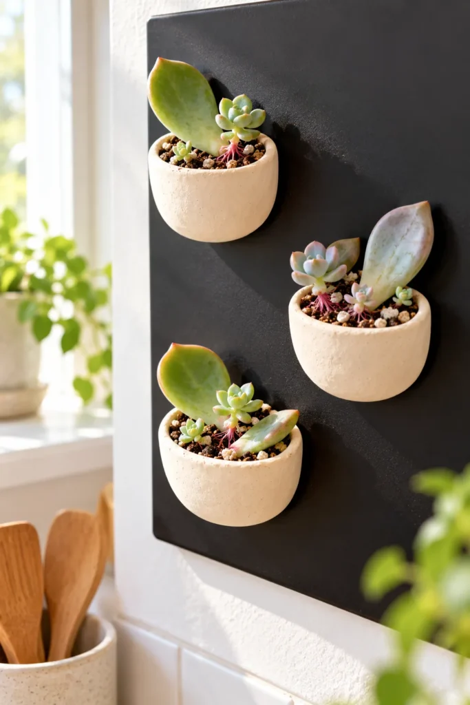 Magnetic succulent propagation pots