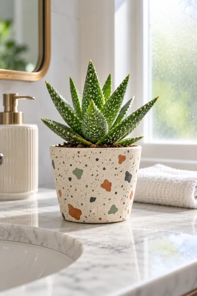 Speckled Terrazzo Pots With a Toothbrush Flick